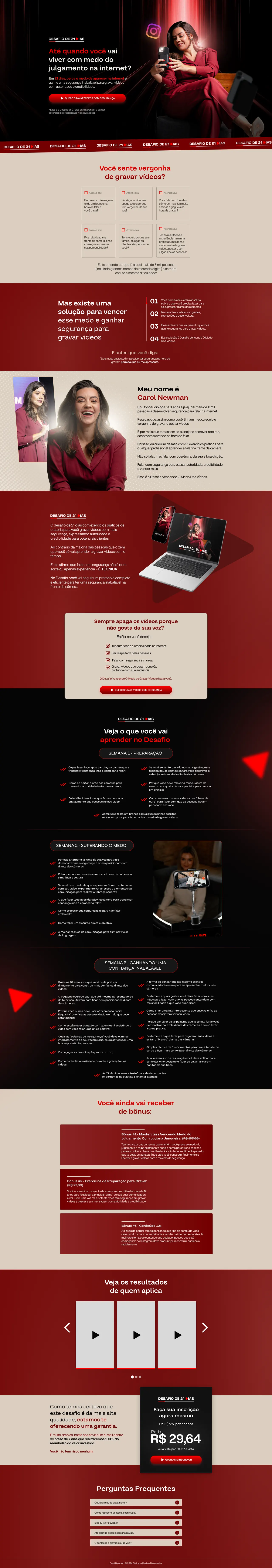 Full page of the Desafio 21 Dias project