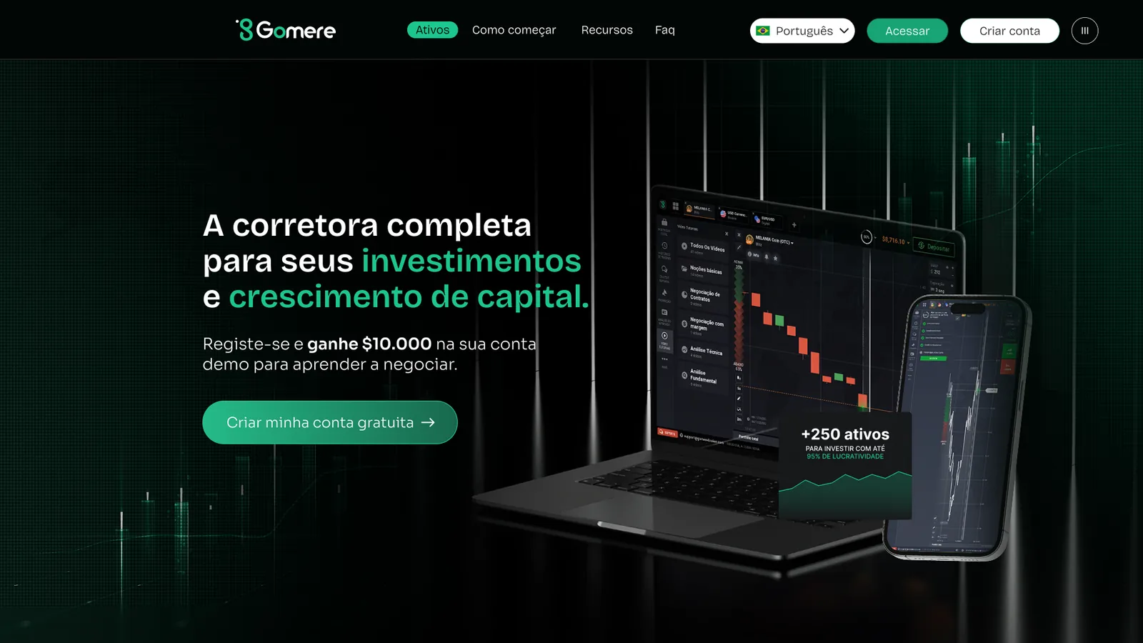Página completa do projeto Gomere
