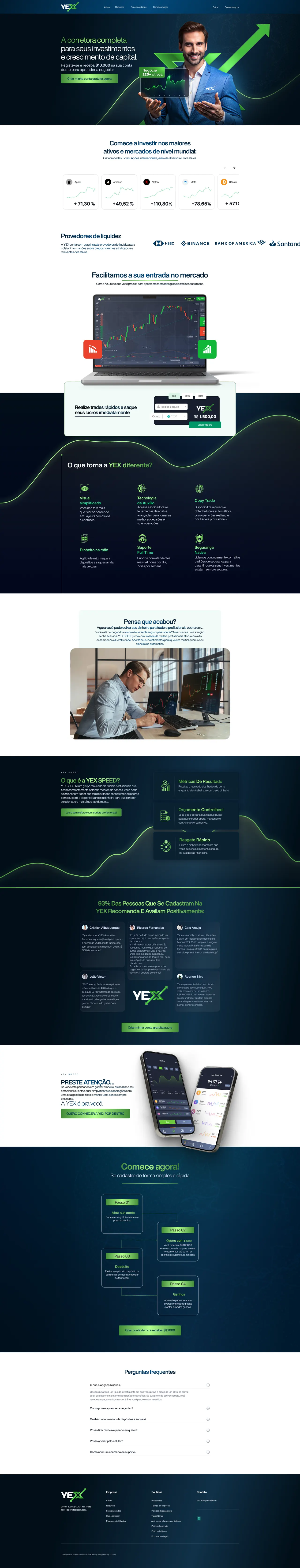 Full page of the YEX project